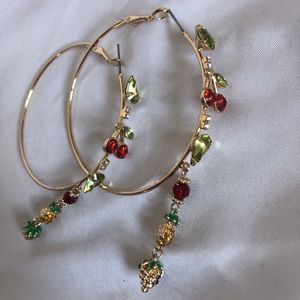 Fruity drop hoop earrings!